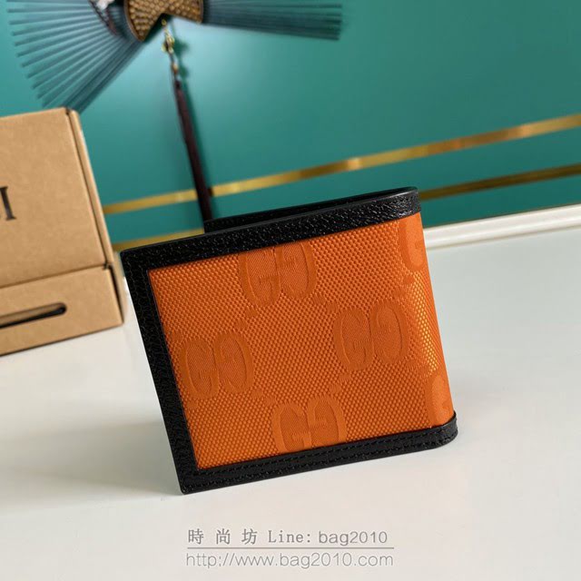 Gucci古馳包包 G家新款錢包 625573 古奇男士短夾錢包 橙布 gdj1412